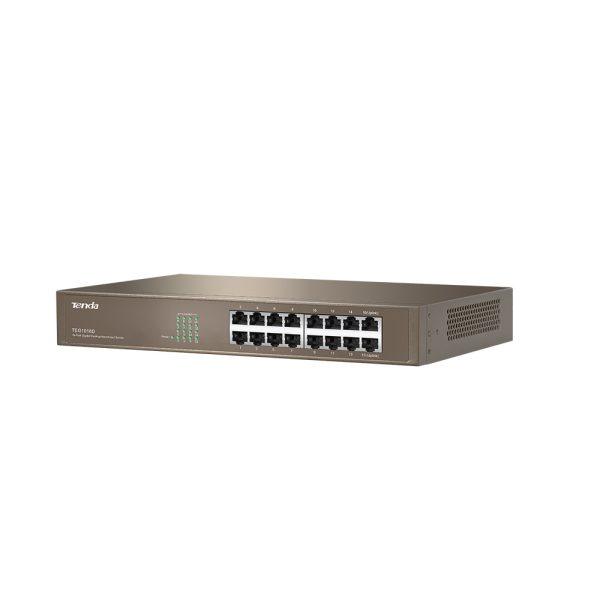 TENDA TEG1016D 1 1 <div id="tab-desc" class=" prdct_content_txt tabcontent active"> <div class="product-description"> TEG1016D is a 16-port gigabit unmanaged desktop/rack switch designed for video surveillance in offices, work groups, and SMEs for easy, economical and high-speed internet purposes. Its full duplex transmission rate can reach up to 2000 Mbps, ensuring the timely transfer of large files as well as smooth streaming videos. The professional integrated lightening protection circuit, the built-in power supply module, and all the 16 ports could withstand 6 kV lightning surge, ensuring the switch to run stably. TEG1016D is your ideal choice for extension,or upgrade to high-speed and stable gigabit wired network. </div> </div>