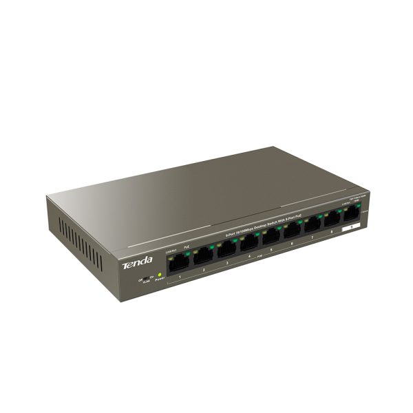 Tenda TEF1109P 8 102W is a Tenda switch <h3>What's Special for TEF1109P-8-102W : Simple Port VLAN Setup</h3> With VLAN Mode on , ports 1 to 8 are isolated from each other, enabling the switch to isolate broadcast storm, improving LAN security and data transmission. With the extension technology,data can be transmitted through 250 meters cable which would be a cost-effective replacement for extenders and optical fibers.