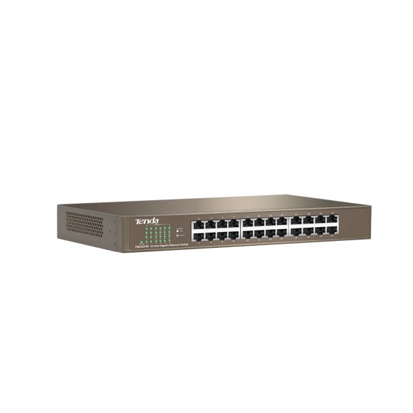 Tenda TEG1024D 24 Port 1 2 <h3>Stable connection for 7*24</h3> 24*10/100/1000 Mbps auto-negotiation RJ45 ports, up to 2000 Mbps of full duplex transmission rate, line-speed forwarding by all ports, and large cache capacity ensure the timely transfer of large files and stable streaming video. Stay connected for 7*24.