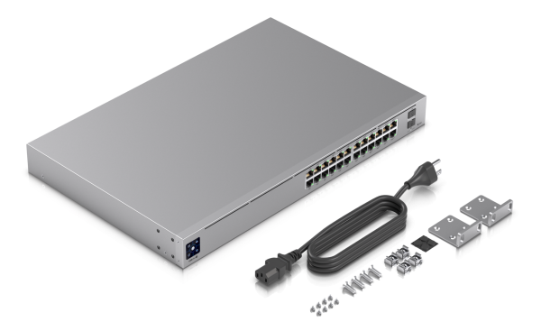 Ubiquiti UniFi 24 Port PoE Switch USW 24 POE 1 1 <table id="product-attribute-specs-table" class="data-table"> <tbody> <tr> <td class="“key“">Management interface</td> <td class="“value“">Ethernet In-Band</td> </tr> <tr> <td class="“key“">Networking interface</td> <td class="“value“">(24) GbE RJ45 ports (2) 1/10G SFP+ ports</td> </tr> <tr> <td class="“key“">PoE interface</td> <td class="“value“">(16) PoE/PoE+ (Pins 1, 2+; 3, 6-) (8) 60W PoE++; PoE/PoE+ (Pins 1, 2+; 3, 6-) / PoE++ (Pair A 1, 2+; 3, 6-) (Pair B 4, 5+; 7, 8-)</td> </tr> <tr> <td class="“key“">Total non-blocking throughput</td> <td class="“value“">44 Gbps</td> </tr> <tr> <td class="“key“">Switching capacity</td> <td class="“value“">88 Gbps</td> </tr> <tr> <td class="“key“">Forwarding rate</td> <td class="“value“">65.472 Mpps</td> </tr> <tr> <td class="“key“">Power method</td> <td class="“value“">(1) Universal input, 100—240V AC, 50/60 Hz (1) USP-RPS DC input, 52V DC, 7.69A; 11.5V DC, 2.61A</td> </tr> <tr> <td class="“key“">Power supply</td> <td class="“value“">AC/DC, internal, 450W</td> </tr> </tbody> </table>