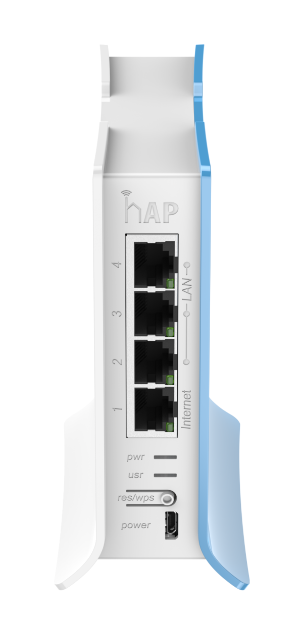 Mikrotik hAP Lite TC RB941 2nD TC Routers and Wireless 1 1 The home Access Point lite (hAP lite) is an ideal little device for your apartment, house or office. It supports button triggered WPS, for the convenience of not typing a complicated password when somebody wants to have wireless internet access, and can also be told to change to cAP mode and join a CAPsMAN centrally managed network by the push of a button. Of course, the device runs RouterOS with all the features, bandwidth shaping, firewall, user access control and many others. The hAP lite is equipped with a powerful 650MHz CPU, 32MB RAM, dual chain 2.4GHz onboard wireless, four Fast Ethernet ports and a RouterOS L4 license. USB power supply is included. <div class="clearfix"></div>  